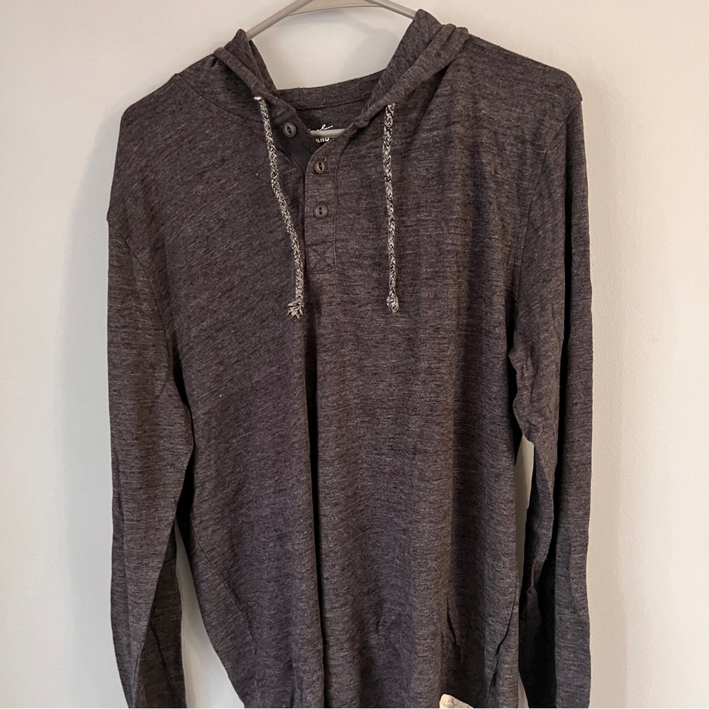 Lucky Brand MENS Hooded Long Sleeve Shirt Buttons Size Large